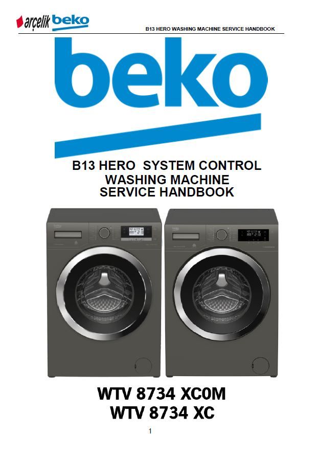 Beko WTV 8734 XC0M WTV 8734 XC0 Washing Machine Service Manual