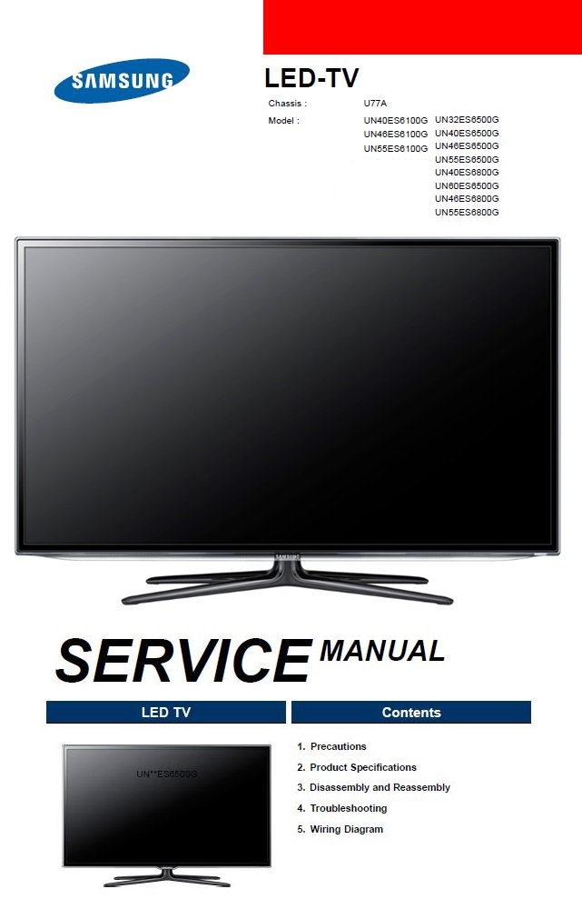 Samsung UN55ES6100G UN46ES6100G UN40ES6100G LED TV Ser samsung-un55es6100g-un46es6100g-un40es6100g-led-tv-ser