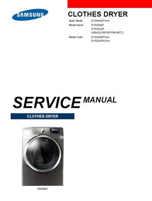 Samsung DV520AGP DV520AEP Dryer Service Manual