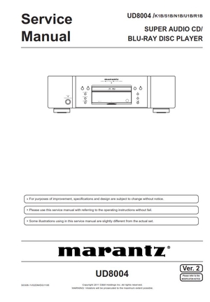 Marantz UD8004 Blu Ray Player Service Repair Manual 