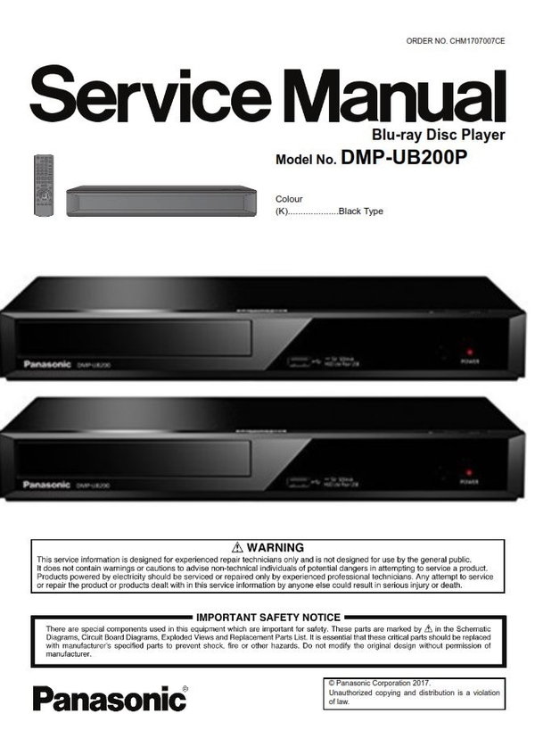 Panasonic DMP UB200 Service Manual and Repair Instruct