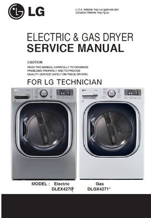 LG DLEX4270V DLEX4270W DLGX4271V DLGX4271W dryer service manual