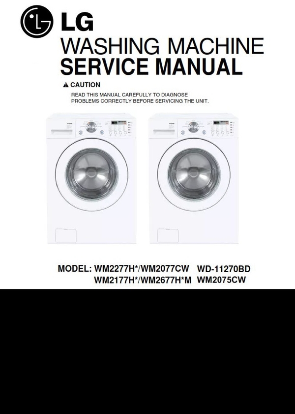 LG WM2075CW Washer Service Manual and Repair Guide