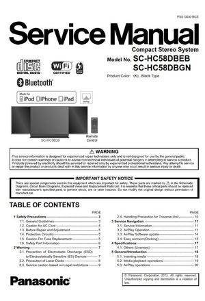 Panasonic SC-HC58DB HC58DBEB HC58DBGN Service Manual