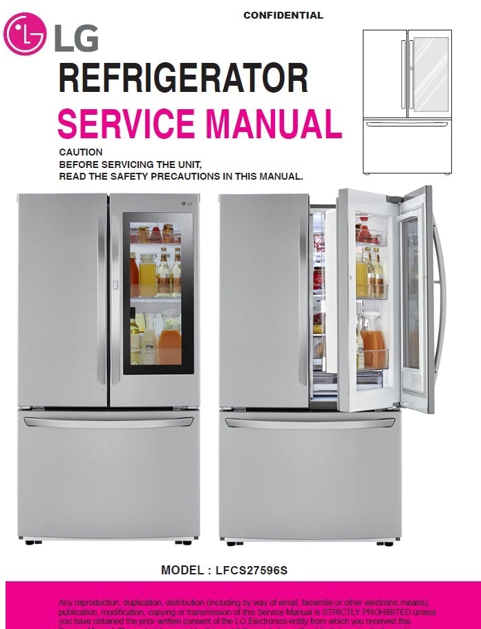 LG LFCS27596S Refrigerator Service Manual and Repair G