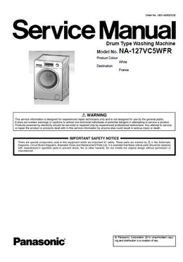 Panasonic NA 127VC5 127VC5WFR 127VC5WGN Washing Machine Service Manual