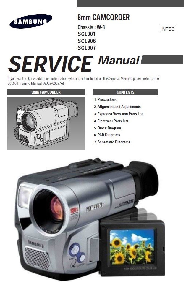 Samsung SCL901 SCL906 SCL907 Camcorder Service Manual