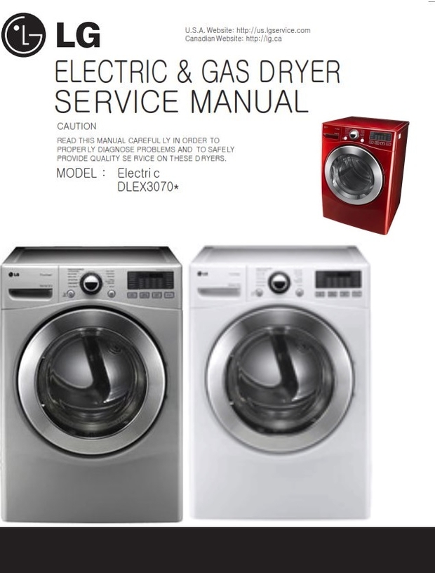 LG DLEX3070 DLEX3070V DLEX3070W DLEX3070R Dryer Service Manual