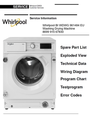 Whirlpool BI WDWG 75148 EU Washing Machine Service Manual and Technicians Guide