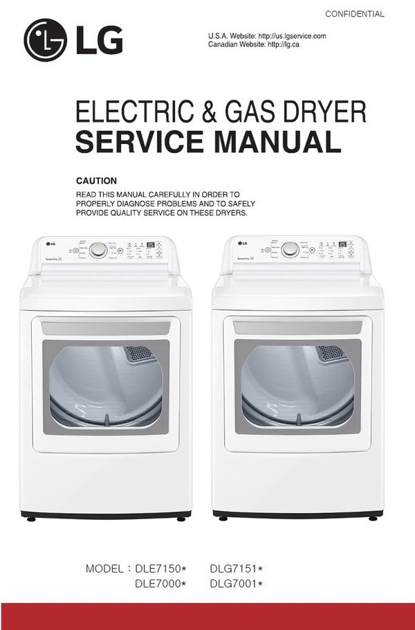 LG DLE7150W DLG7151W Dryer Service Manual