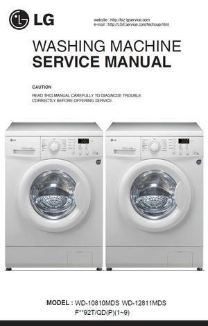LG WD-10810MDS 12811MDS Washing Machine Service Manual and Repair Guide