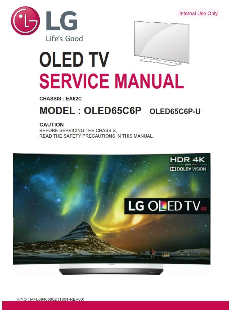 LG OLED65C6P 4K HDR TV Service Manual and Repair Guide