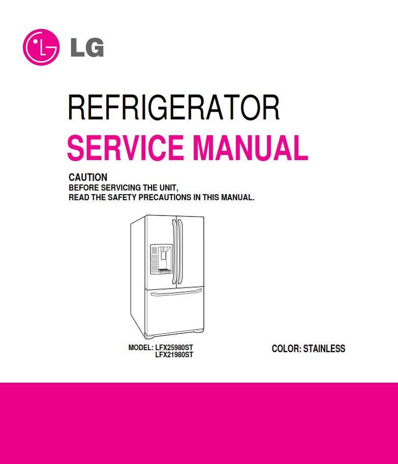 LG GR D907SL Refrigerator Service Manual Repair Guide