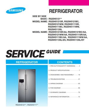 Samsung RS25H5111SR RS25H5111BC RS25H5111WW Service Manual 