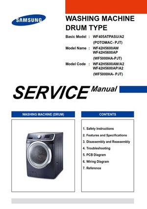 Samsung WF42H5600AW WF42H5600AP Washer Service Manual 