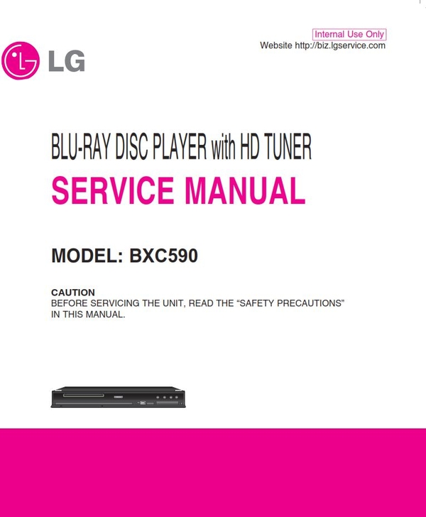 LG BXC590 Blu Ray Player Service Repair Manual