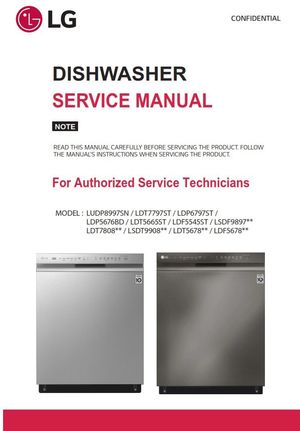 LG LDF5678ST LDF5678BD LDF5545ST LDF5545BD LUDP8997SN Dishwasher Service Manual