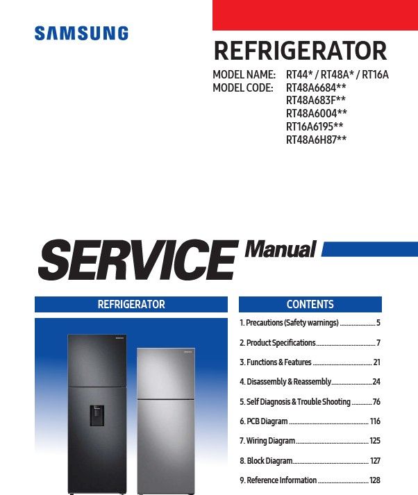 Samsung RT48A6684 RT48A6684B1 Refrigerator Service Manual