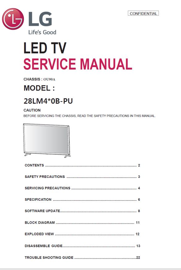 LG Television Service Manuals