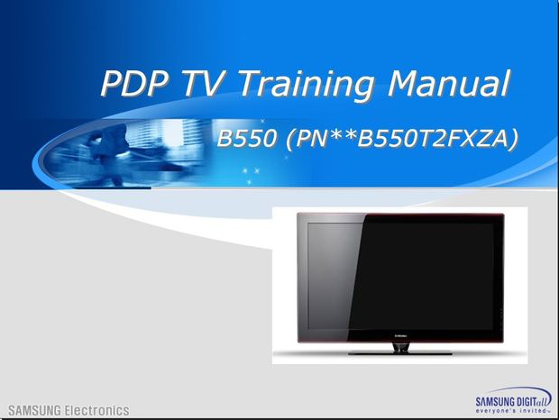Samsung PN63B550 PN63B550T2F Plasma HDTV Service Manual