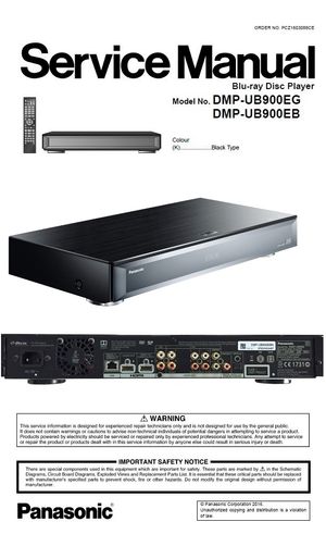 Panasonic DMP UB900 Service Manual and Repair Instructions