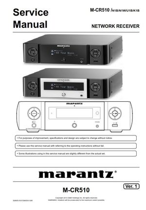 Marantz Melody MCR510 Receiver Service Manual and Repair Instructions