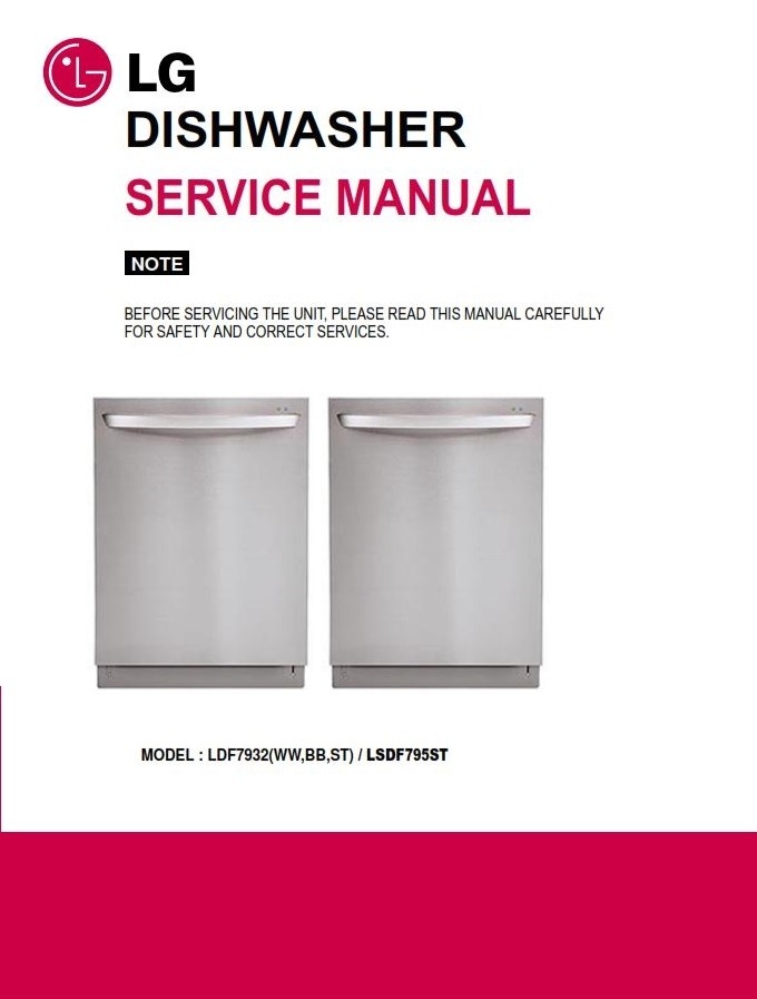 LG LDF7932ST Dishwasher Service Manual & Repair Guide