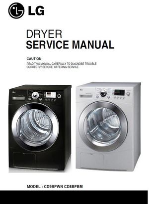 LG CD9BPWN CD8BPBM Dryer Service Manual