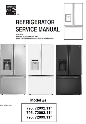 Kenmore Elite 72092 72093 72099 (31* models) Refrigerator Service Manual