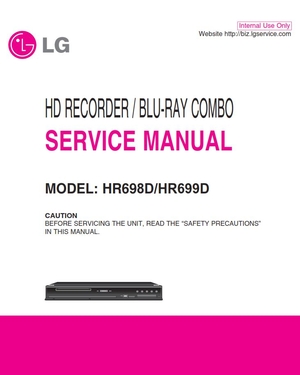 LG HR698D HR699D Blu Ray Recorder Service Repair Manual 