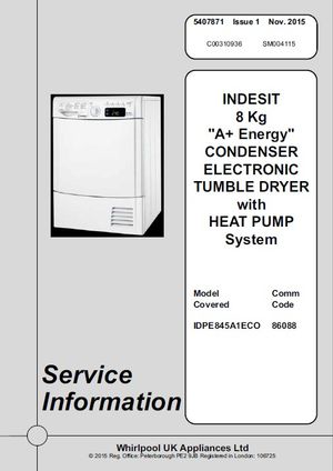 Indesit IDPE 845 A1 ECO Dryer Service Manual