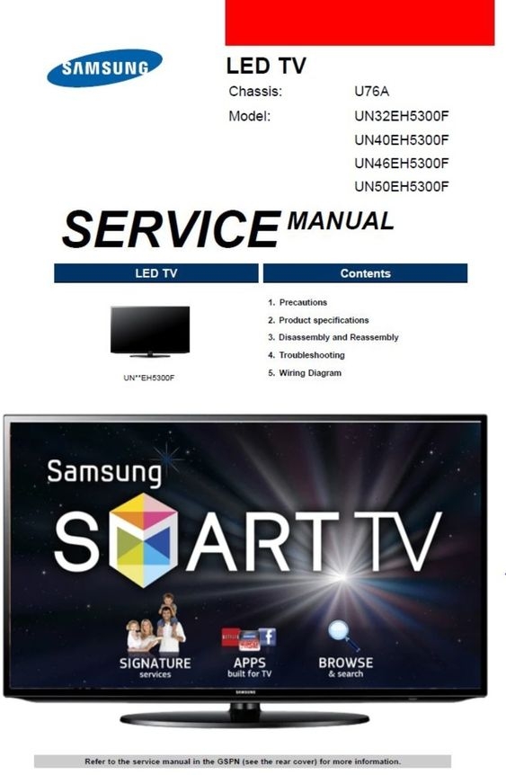 Samsung UN32EH5300F UN42EH5300F UN46EH5300F TV Service Manual