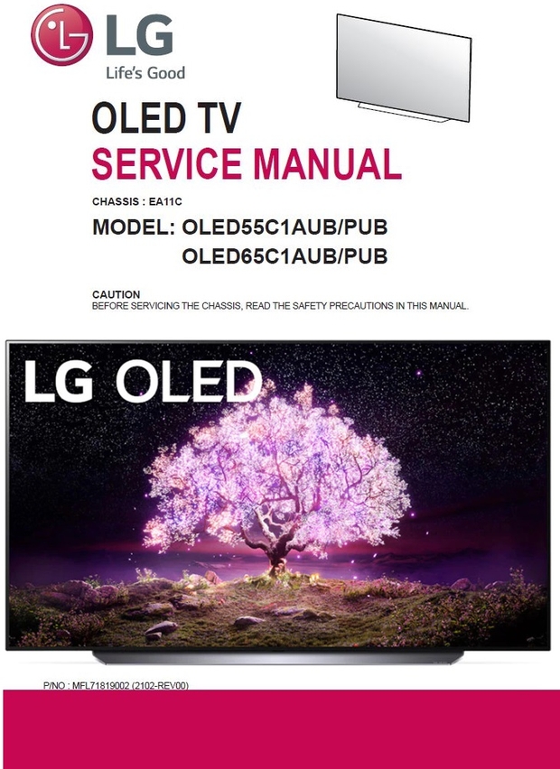 LG OLED65C1AUB OLED65C1PUB 4K Smart OLED TV Service Manual 
