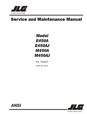 JLG E450A E450AJ M450A M450AJ Electric boom lift Service Manual
