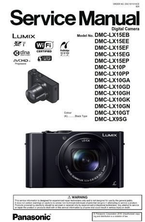 Panasonic Lumix DMC LX15 LX10 LX9 Digital Camera Service Manual