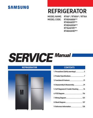 Samsung RT16A6195 RT16A6195SR Refrigerator Service Manual