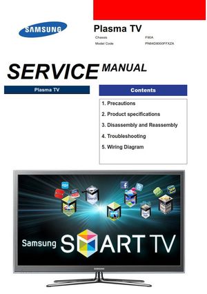 Samsung PN64D8000 PN64D8000FF PN64D8000FFXZA Service Manual 