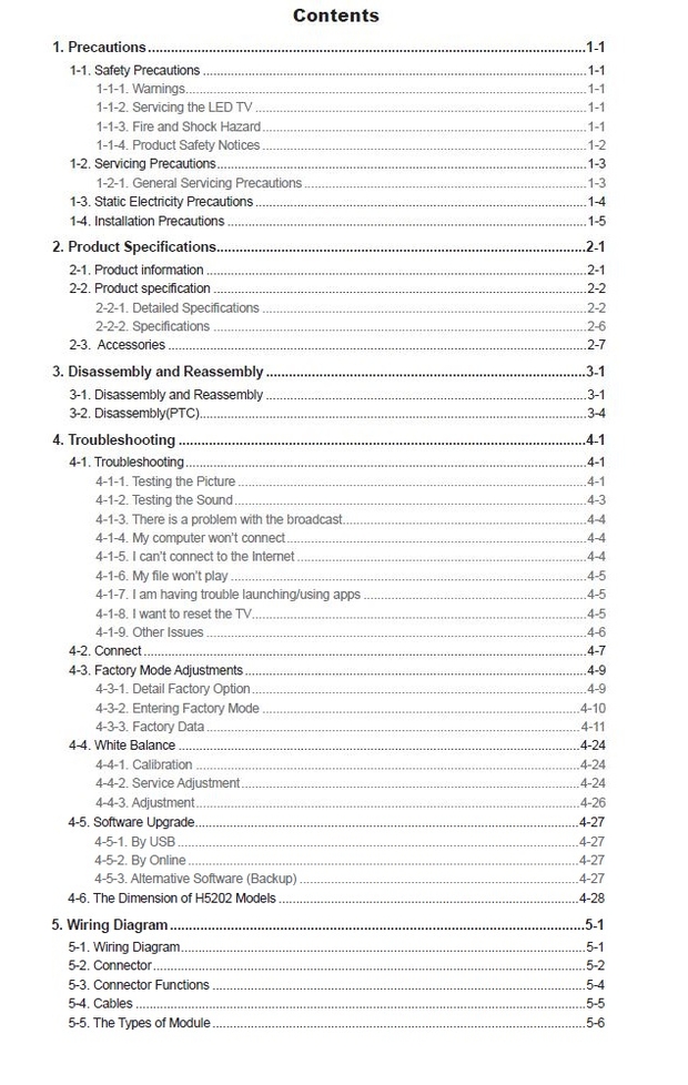 Samsung UN58H5202 UN58H5202AF UN58H5202AFXZA Smart TV Service Manual