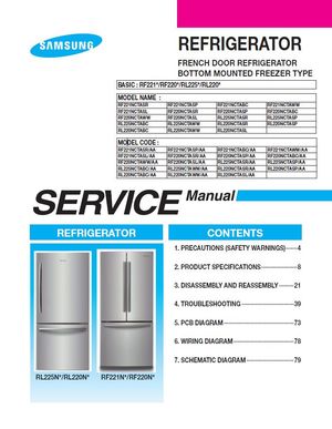 Samsung RF221NCT Series French Door Refrigerator Service Manual