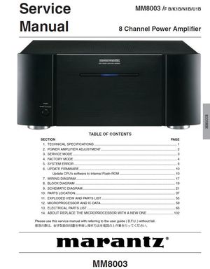 Marantz MM8003 Power Amplifier Service Manual