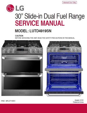 LG LUTD4919SN Oven Range Service Manual and Repair Guide