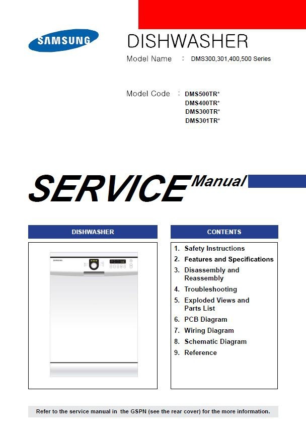 Samsung DMS500TRW DMS400TRW DMS300TRS DMS300TRW DMS301TRS DMS301TRW Service Manual