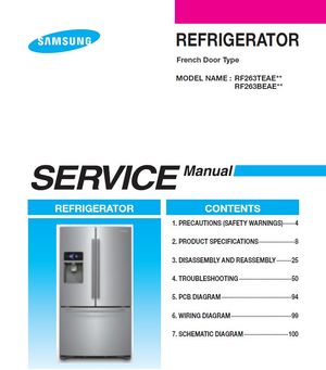 Samsung RF263TEAESG / RF263TEAESR Refrigerator Service Manual &amp; Repair Guide (PDF Download)