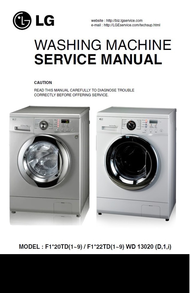 LG F1222TD F1222TDR F1222TDR5 Service Manual and Repair Guide
