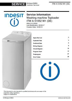 Indesit ITW A 51052 W1 (DE) Washing Machine Service Manual