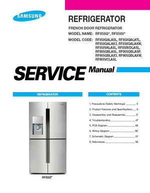 Samsung RF858VALASL RF858VDLASL Refrigerator Service Manual