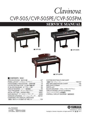 Yamaha Clavinova CVP-505 505PE 505PM Piano Service Manual and Repair Guide