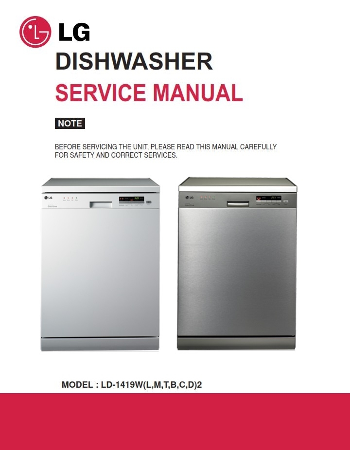 LG LD 1419M2 Dishwasher Service Manual