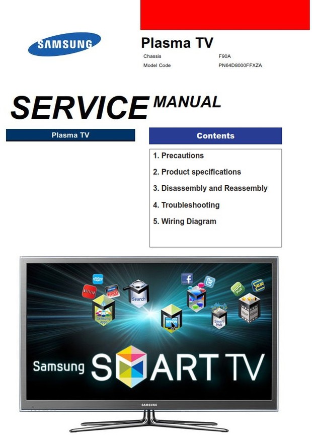 Samsung PN64D8000 PN64D8000FF PN64D8000FFXZA Service Manual 