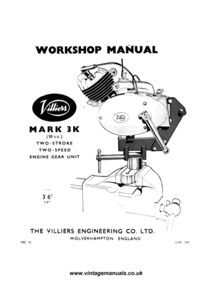 Villiers Mk3 F Motorcycle Engine Workshop Service and Repair Manual